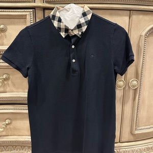 Burberry Check Collar Cotton Polo Shirt